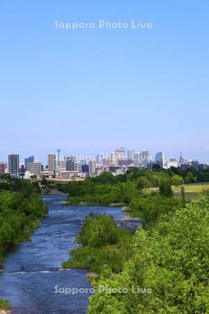 豊平川と札幌市街