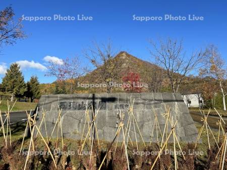 五天山公園入口　冬囲い