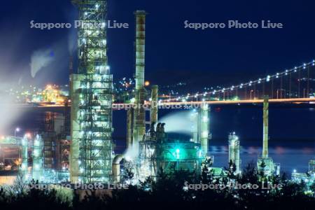室蘭白鳥大橋と工場夜景